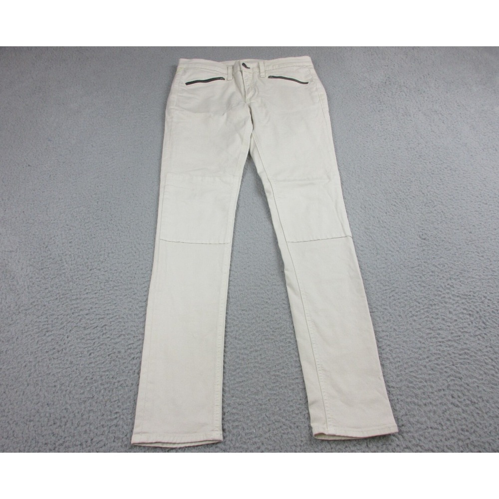 Rag & Bone Ridley Moto Jeans Womens 28 Beige Denim Skinny Wax Winter‎ 28X29